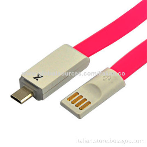 TPE material micro USB data and charging cable with LED light